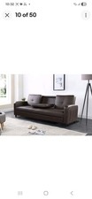 Sofa Bed Faux Leather with Cup