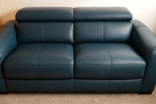 Leather three seater sofa bed