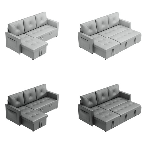 Grey corner seater sofa bed - grey,