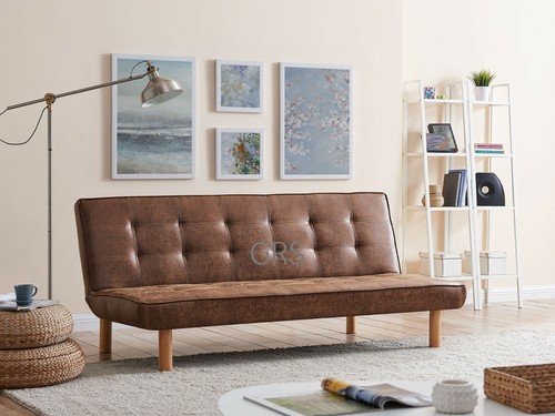 Faux leather sofa bed seater - leather,