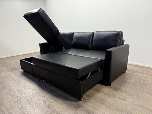 Reagan black faux leather - faux, left