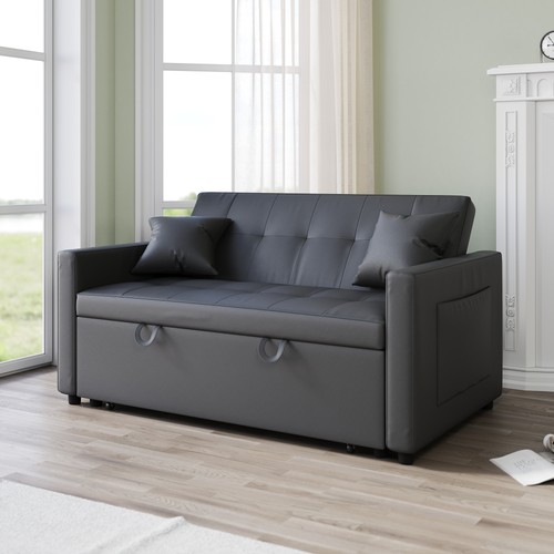 Seater sofa bed - seater, grey