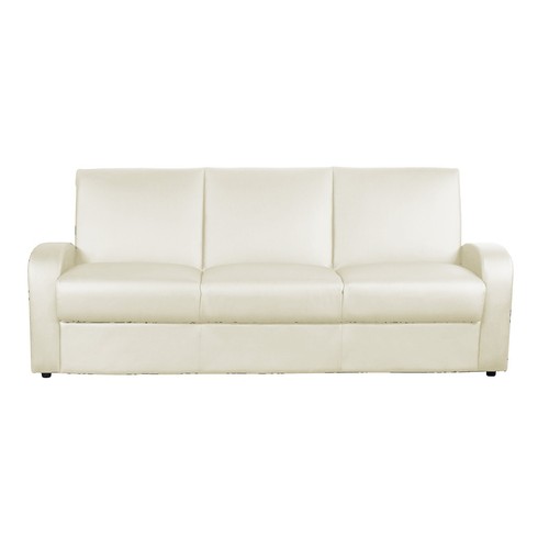 White sofa bed - white, faux